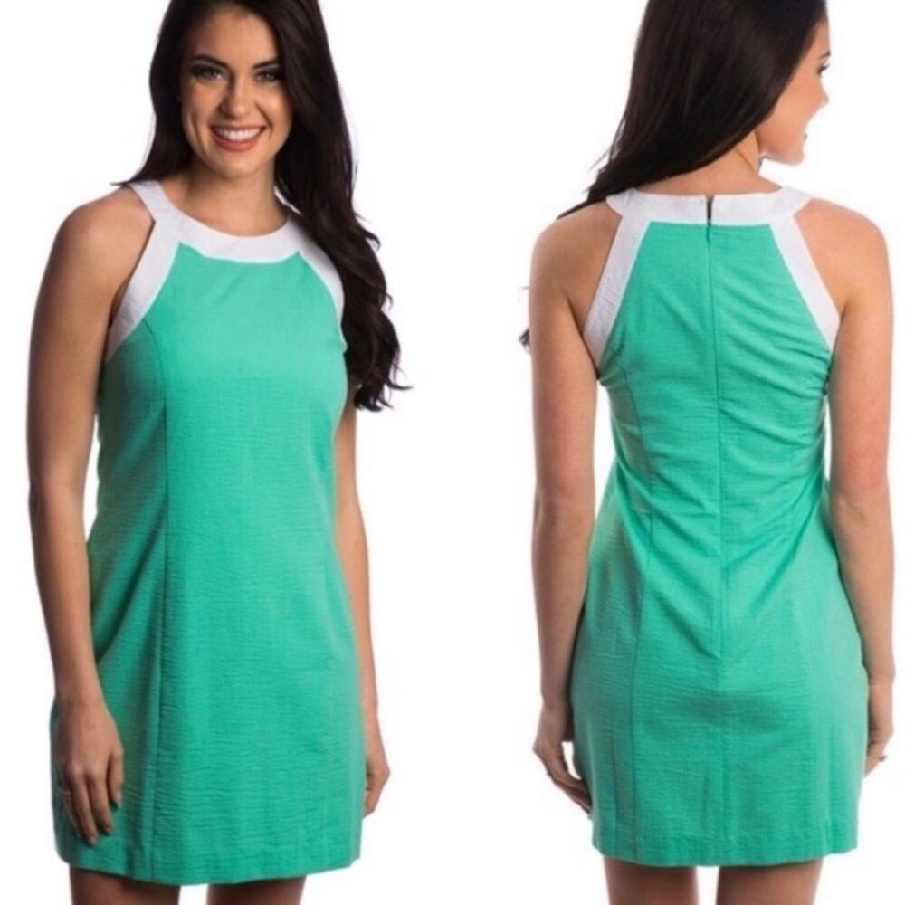 NWT Lauren James Seersucker Seafoam Arden Mini Dress Size Medium
